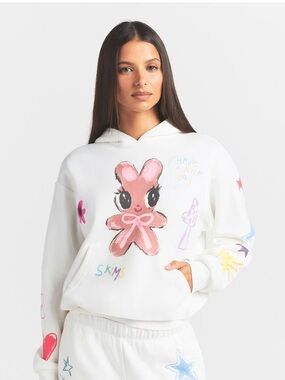 SKIMS 🐰White Graphic Hoodie Happy Bunny